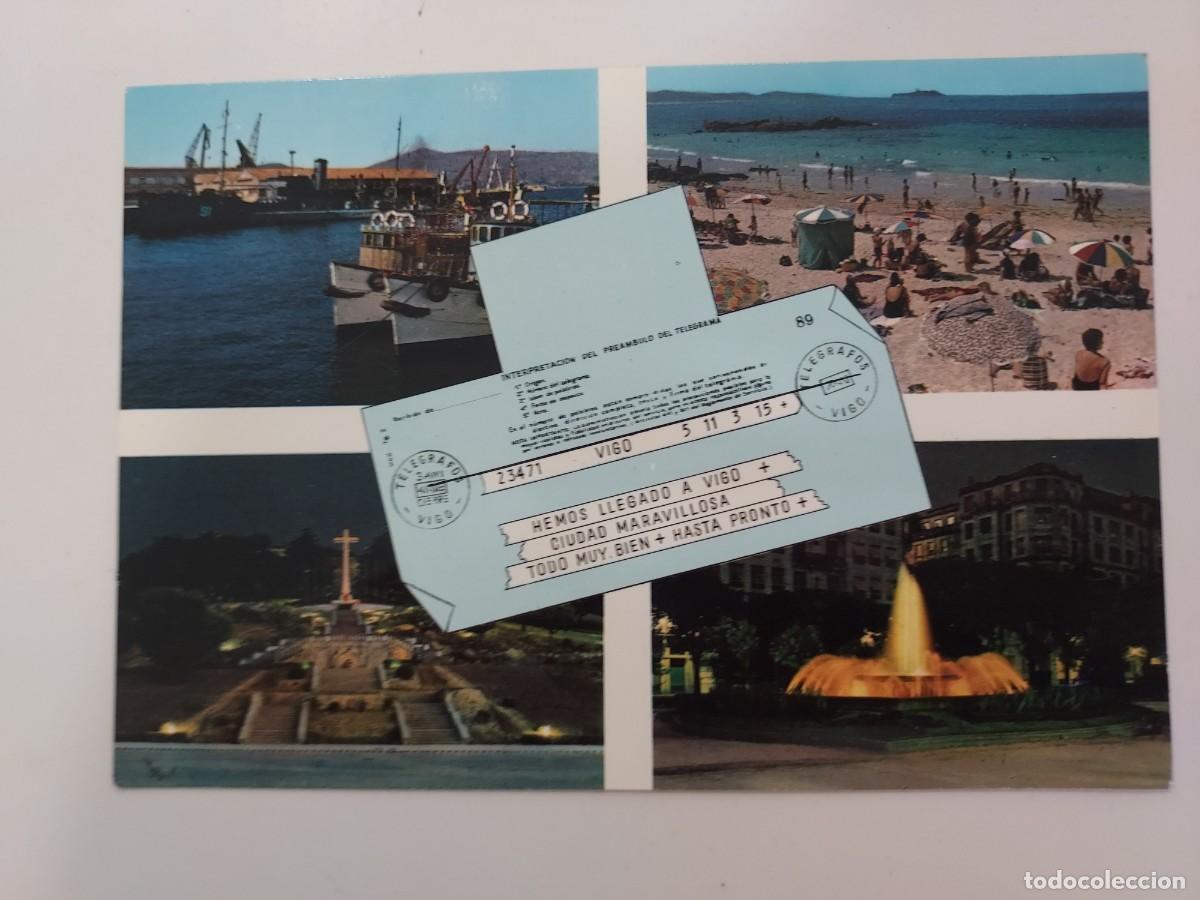 Postales: POSTAL VIGO TELEGRAMA DIVERSAS VISTAS. 1966. SIN CIRCULAR. PONTEVEDRA
