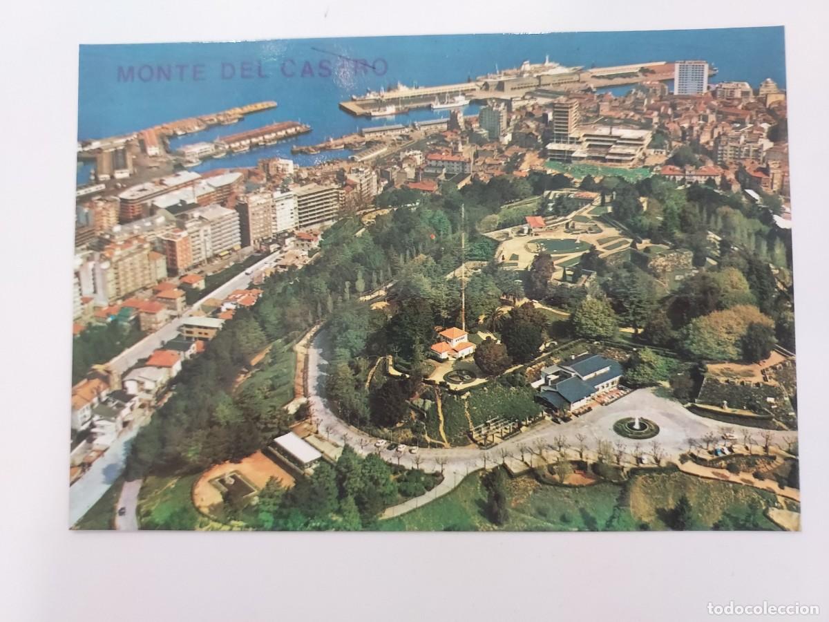 Postales: POSTAL VIGO VISTA AEREA. 1975. SIN CIRCULAR. PONTEVEDRA. PUERTO PARQUE. MONTE DEL CASTRO