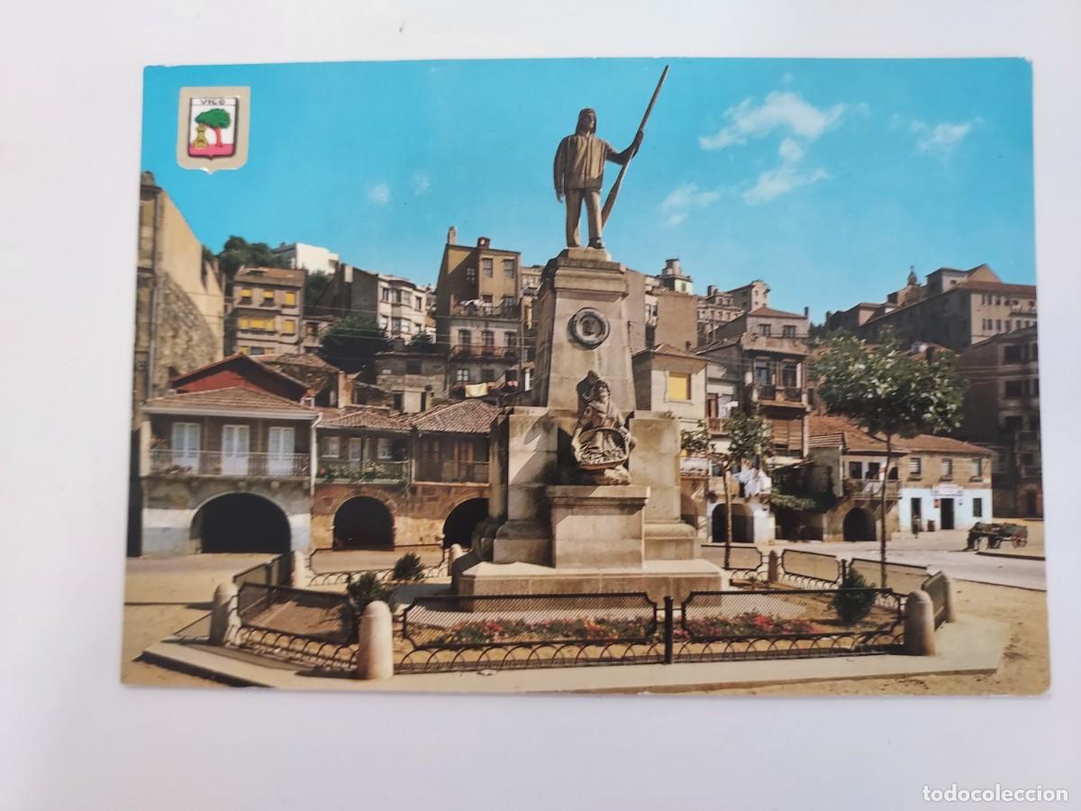 Postales: POSTAL VIGO EL BERBES MONUMENTO AL PESCADOR. 1967. SIN CIRCULAR. PONTEVEDRA