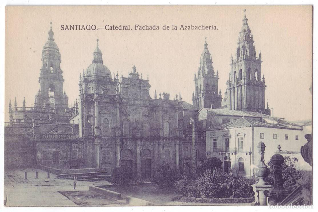 Postales: Santiago de Compostela: Catedral. Fachada de la Azabacher&iacute;a. El Sol (A&ntilde;os 20)