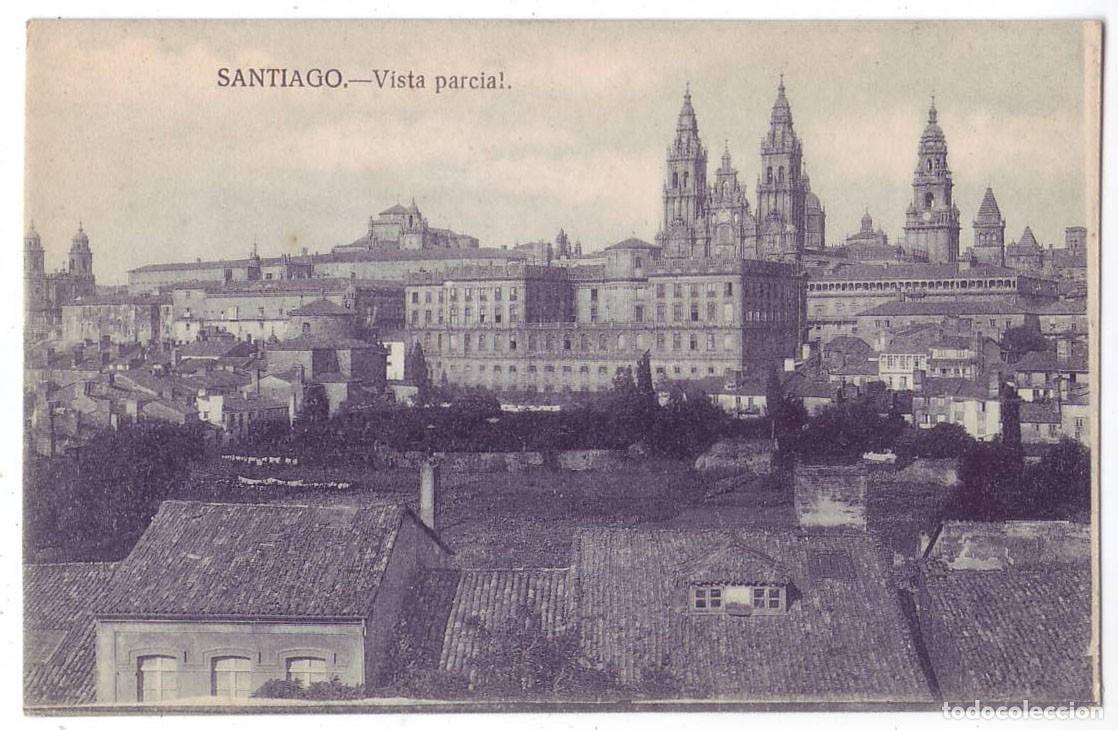 Postales: Santiago de Compostela: Vista parcial. El Sol (A&ntilde;os 20)