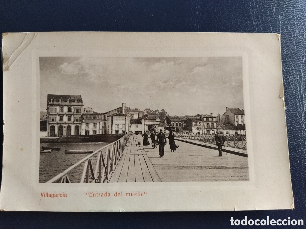 Postales: Antigua postal Villagarcia. Entrada del Muelle