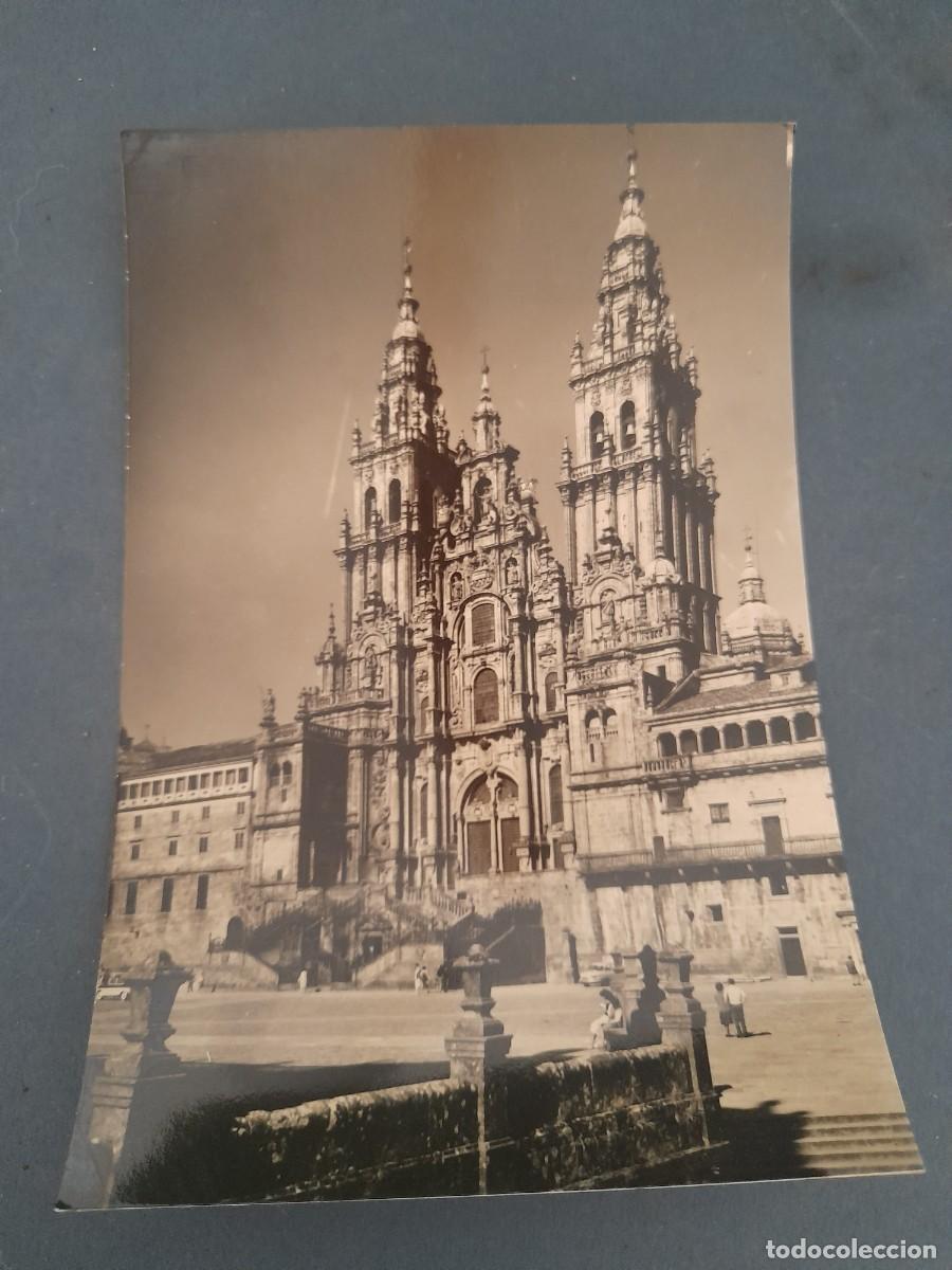 Postales: Postal santiago de compostela-65- catedral, fachada del obradoiro, silicia a&ntilde;os 50 aprox
