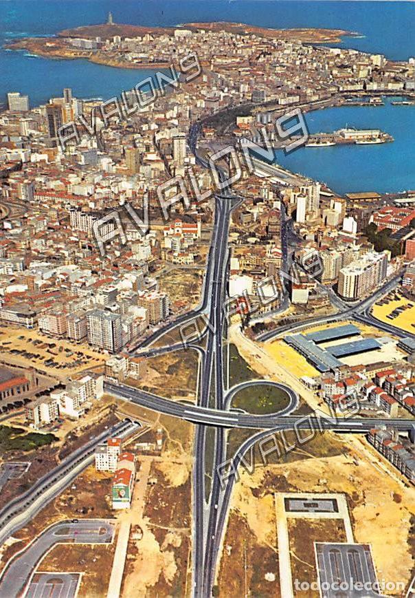 Postales: Vista a&eacute;rea (La Coru&ntilde;a) - Sin Circular - A&ntilde;os 80 o 90