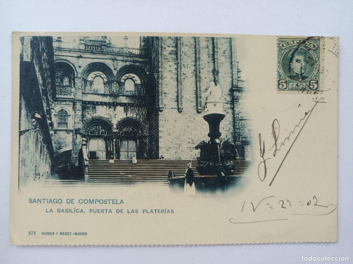 Postales: SANTIAGO DE COMPOSTELA (LA CORU&Ntilde;A). LA BASILIA. PUERTA DE LAS PLATERIAS - REPRODUCCION DIARIO PONTE