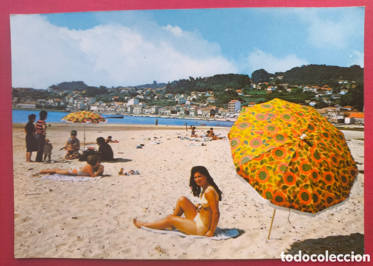 Postales: MOA&Ntilde;A PLAYA POSTAL A COLOR MORRAZO PONTEVEDRA C. 1970