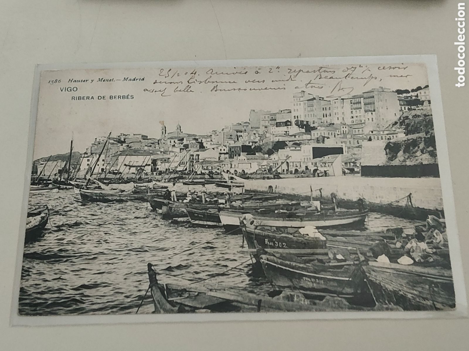 Postales: Tarjeta postal Vigo Ribera de Berb&eacute;s dorso sin dividir Editor Hauser y Menet 1586
