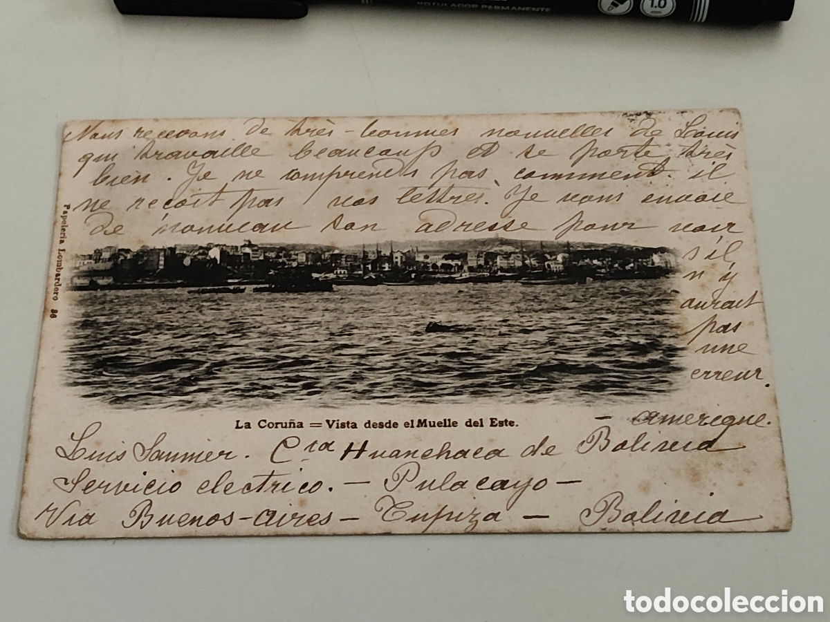 Postales: Tarjeta postal La Coru&ntilde;a Vista desde el muelle del Este sin dividir Editor Papeler&iacute;a Lombardero 36