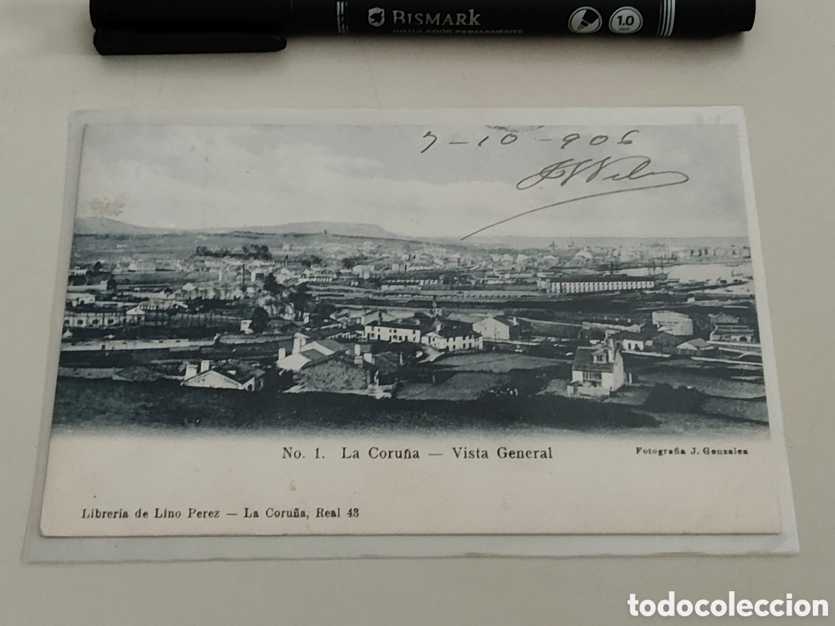 Postales: Tarjeta postal La Coru&ntilde;a Vista general sin dividir Editor Libreria Lino P&eacute;rez 43 Foto J. Gonz&aacute;lez