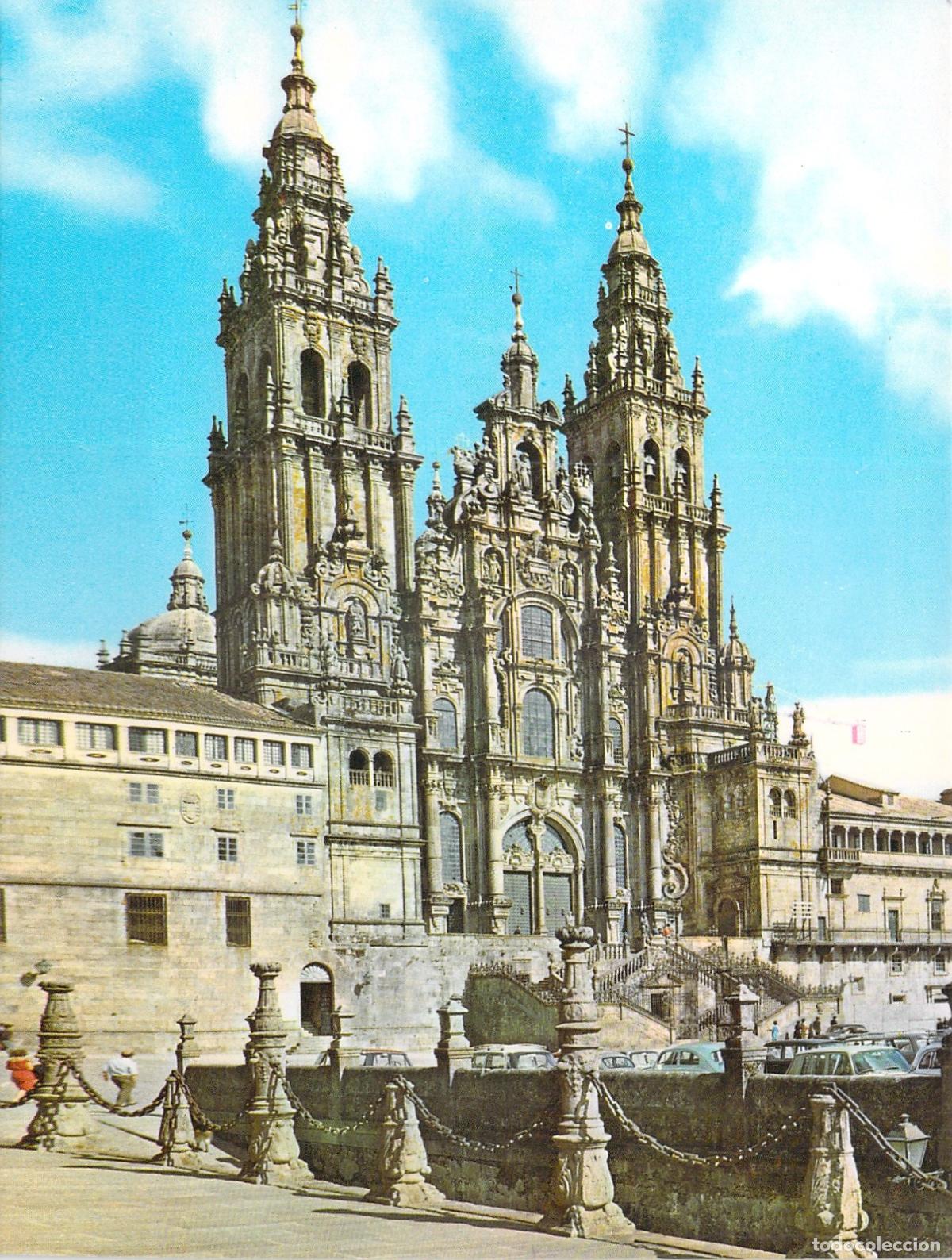Postales: Postal de la Fachada del Obradoiro en la Catedral de Santiago de Compostela