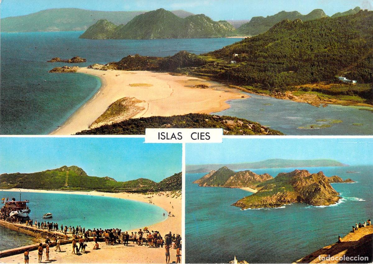 Postales: Postal de las Islas C&iacute;es en la R&iacute;a de Vigo, Galicia