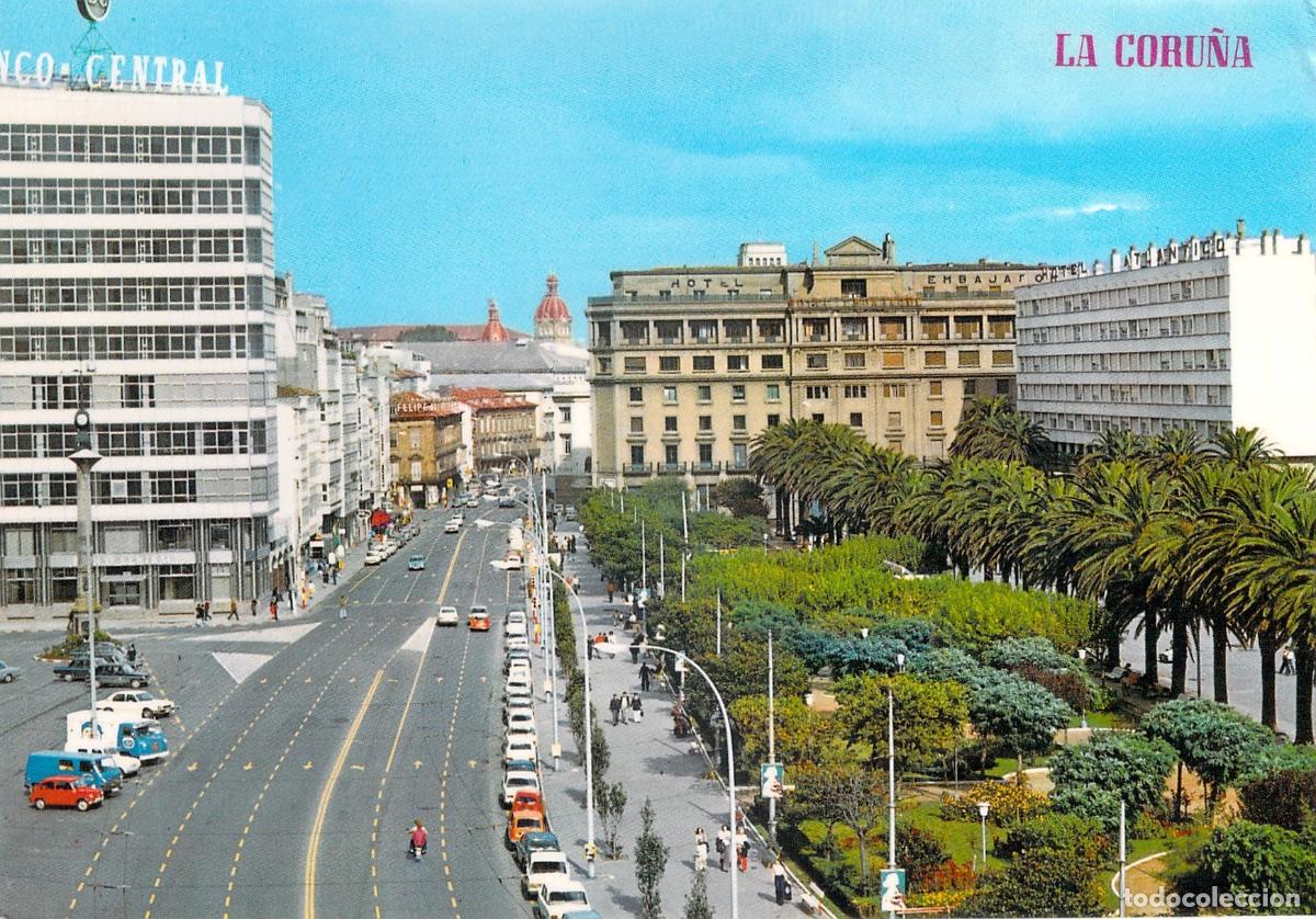 Postales: Postal de la Avenida de los Cantones y Jardines en La Coru&ntilde;a