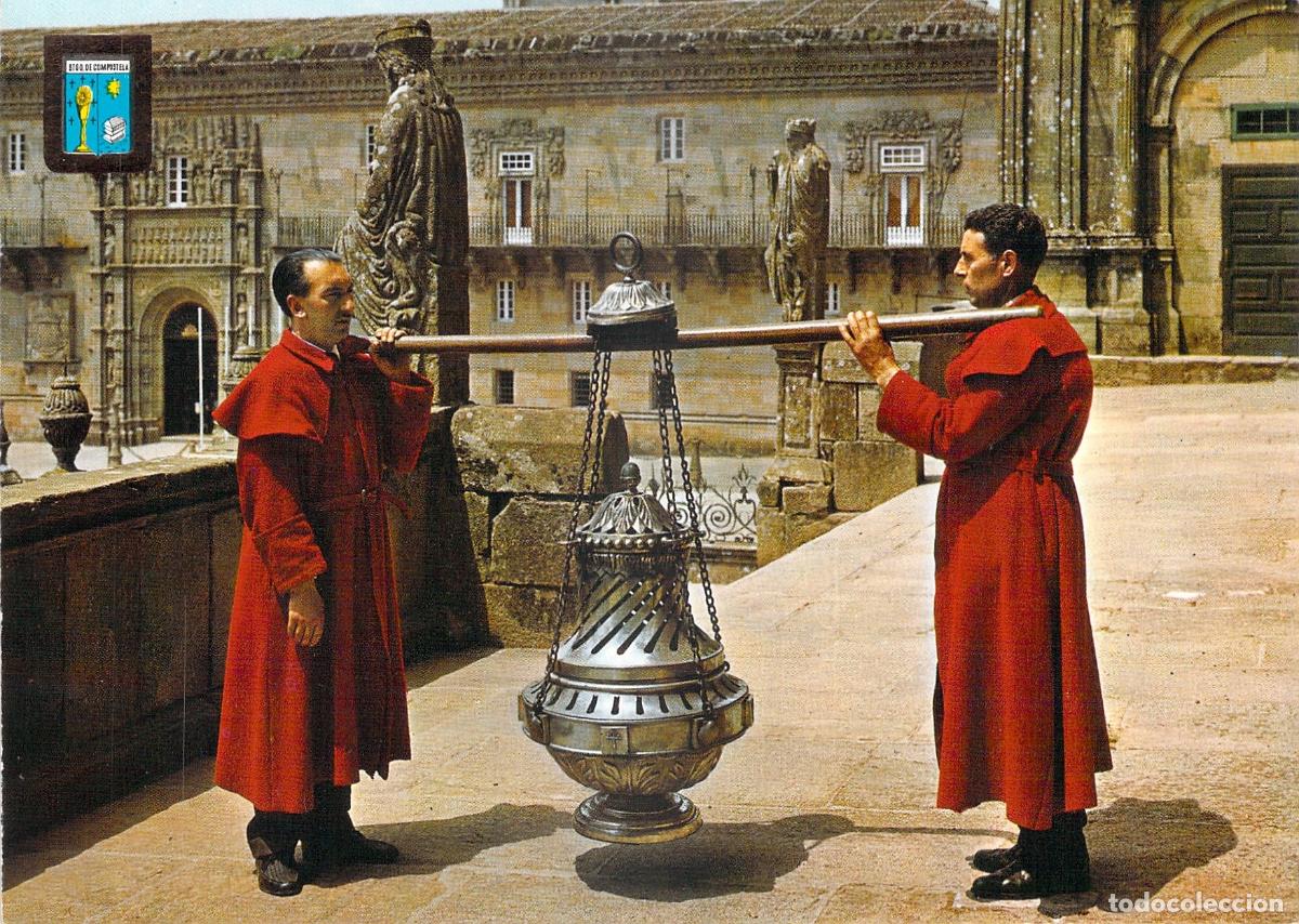 Postales: Postal de Santiago de Compostela con el Botafumeiro