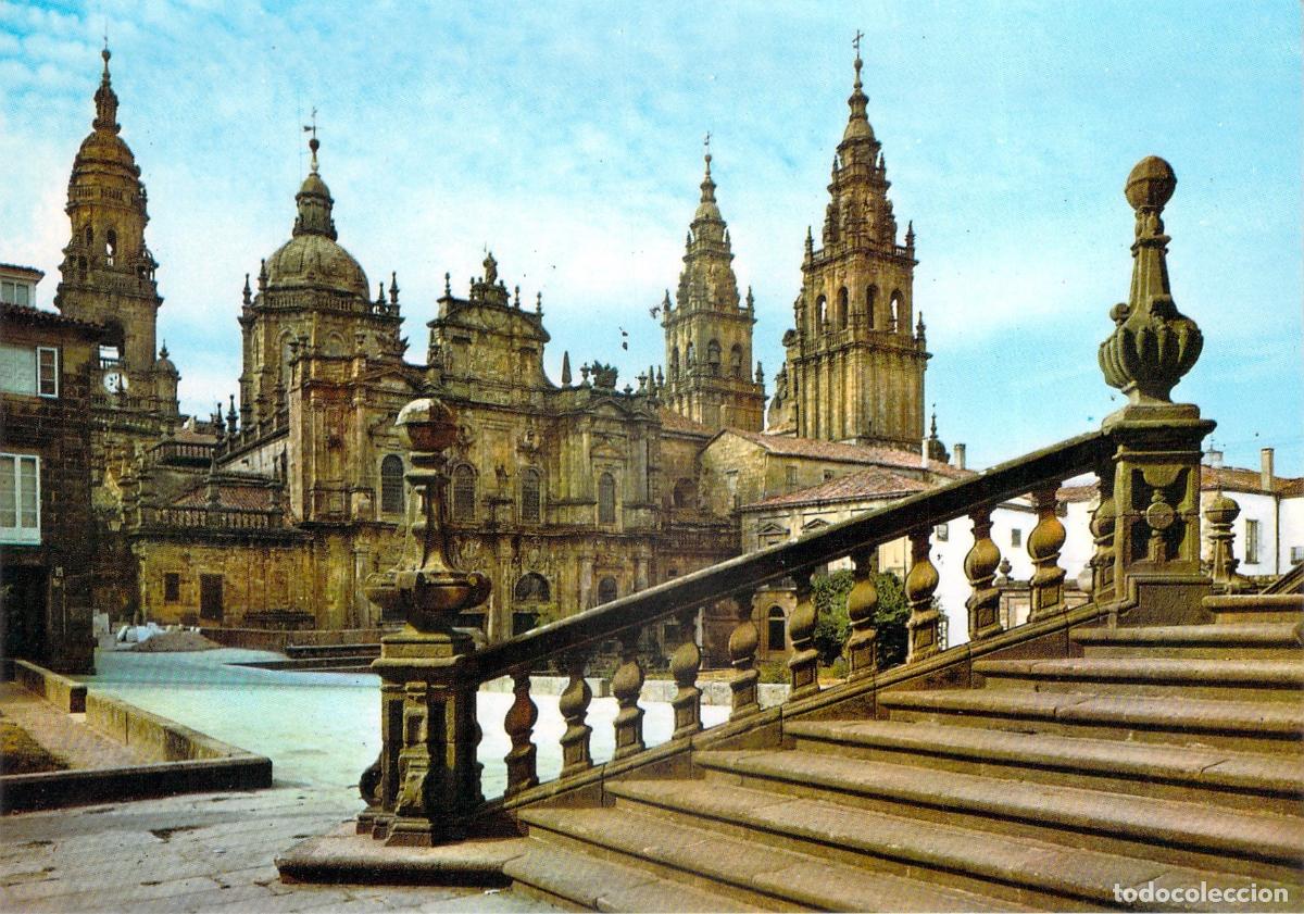 Postales: Postal de la Fachada de la Azabacher&iacute;a de la Catedral de Santiago de Compostela