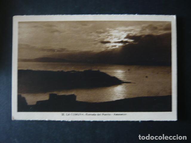 Cartoline: LA CORU&Ntilde;A ENTRADA DEL PUERTO AMANECER