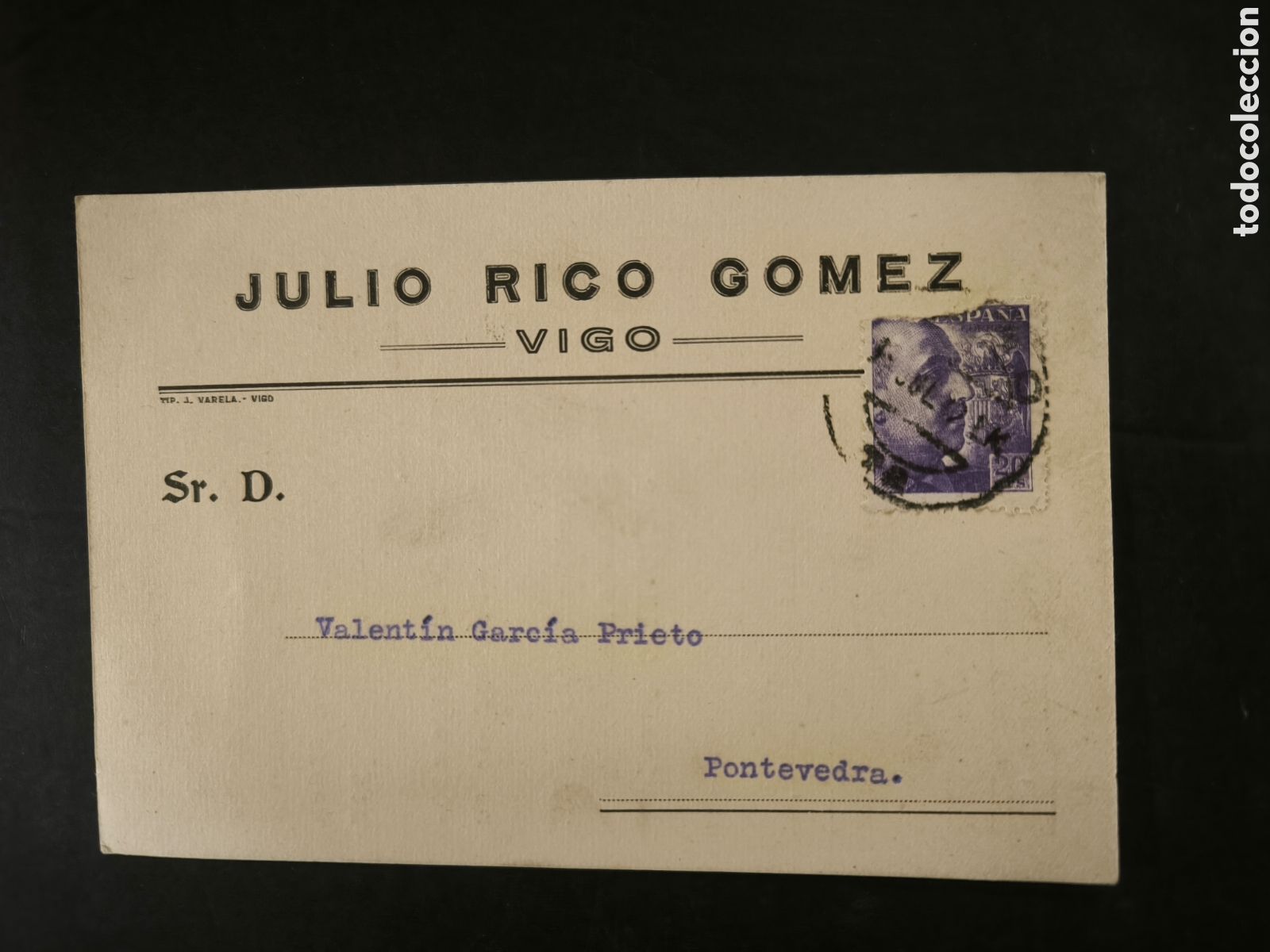 Postales: Tarjeta postal. Circulada, a&ntilde;o1942. Vigo