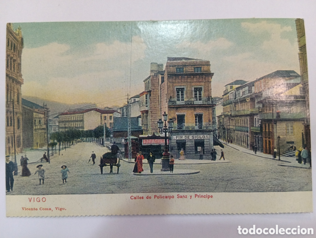 Postales: Postales editadas por el peri&oacute;dico *El Progreso* Vigo - Calles de Policarpo Sanz y Principe