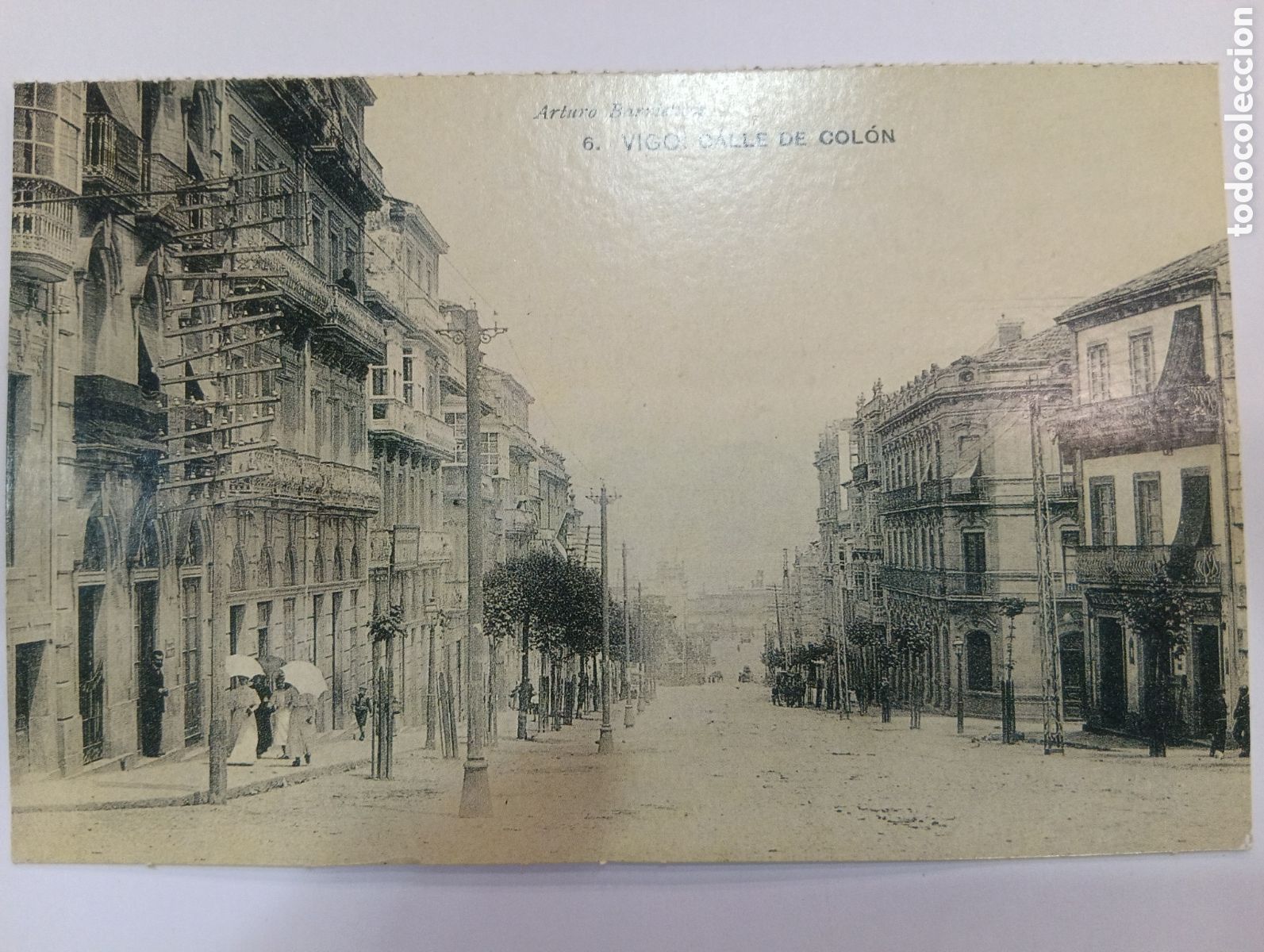 Postales: Tarjeta Postal *El Progreso* Vigo - Calle de Col&oacute;n
