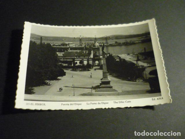 Postales: EL FERROL LA CORU&Ntilde;A PUERTA DEL DIQUE ED. AISA - Foto 1