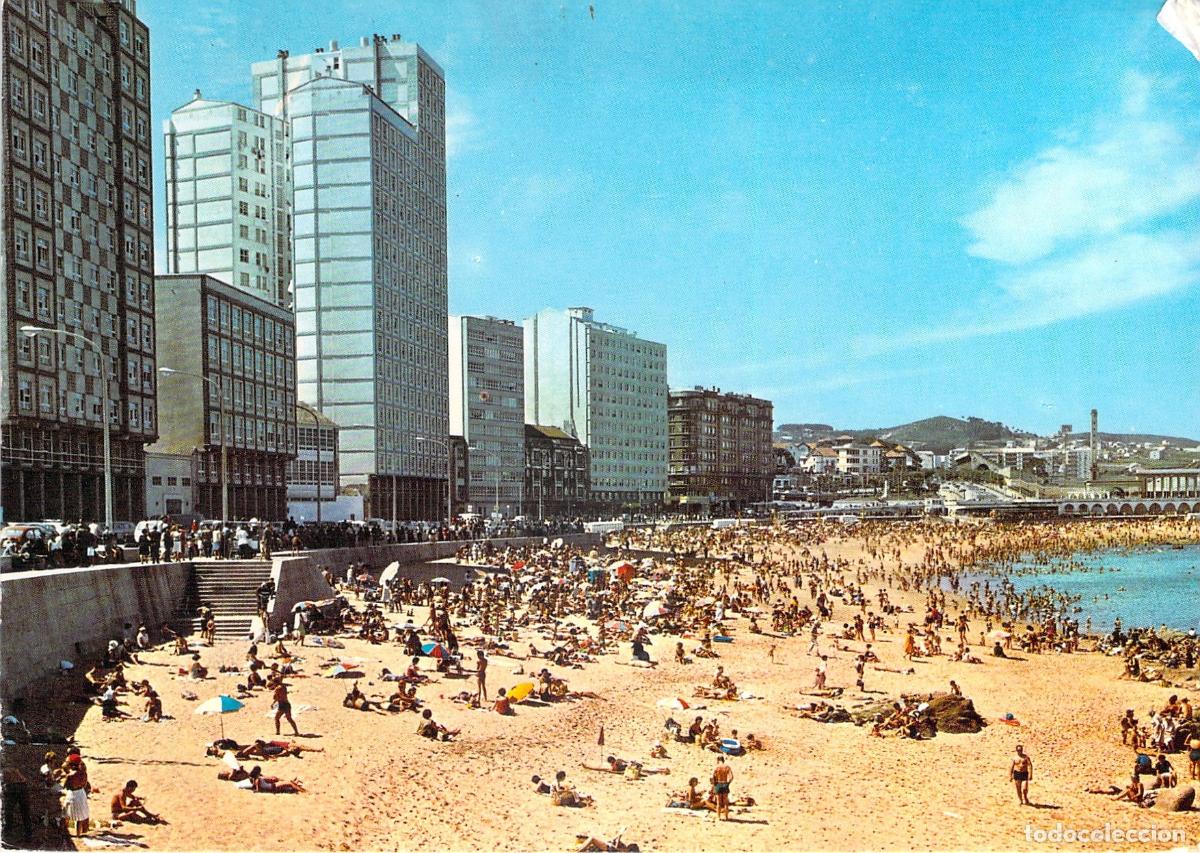 Postales: Postal de la Playa de Riazor en La Coru&ntilde;a - Foto 1