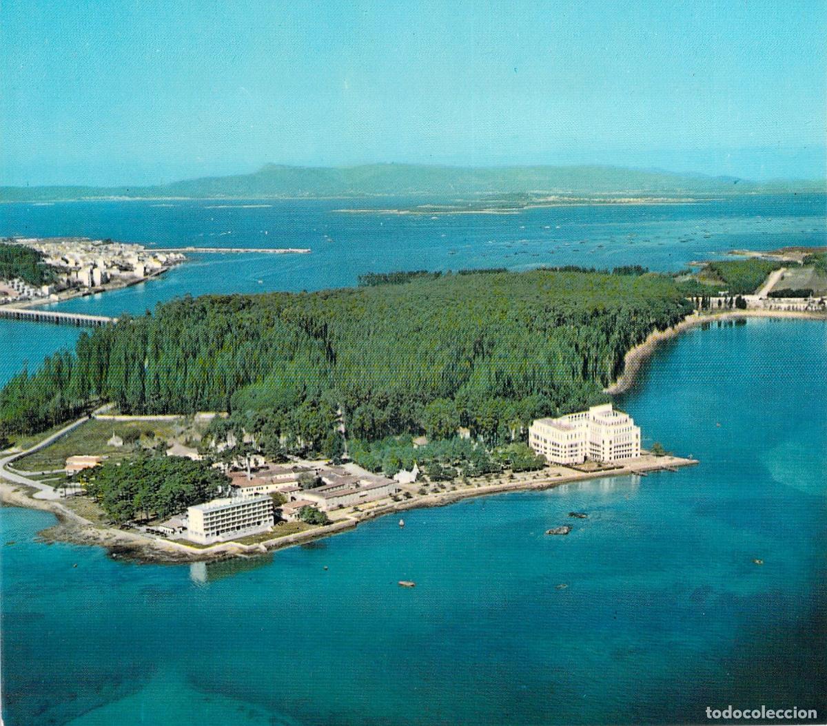 Postales: Postal de la Isla de La Toja Vista A&eacute;rea