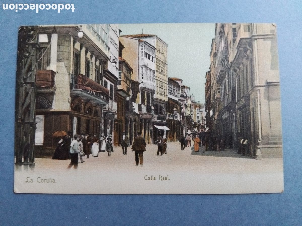 Postales: Postal La Coru&ntilde;a. Calle Real