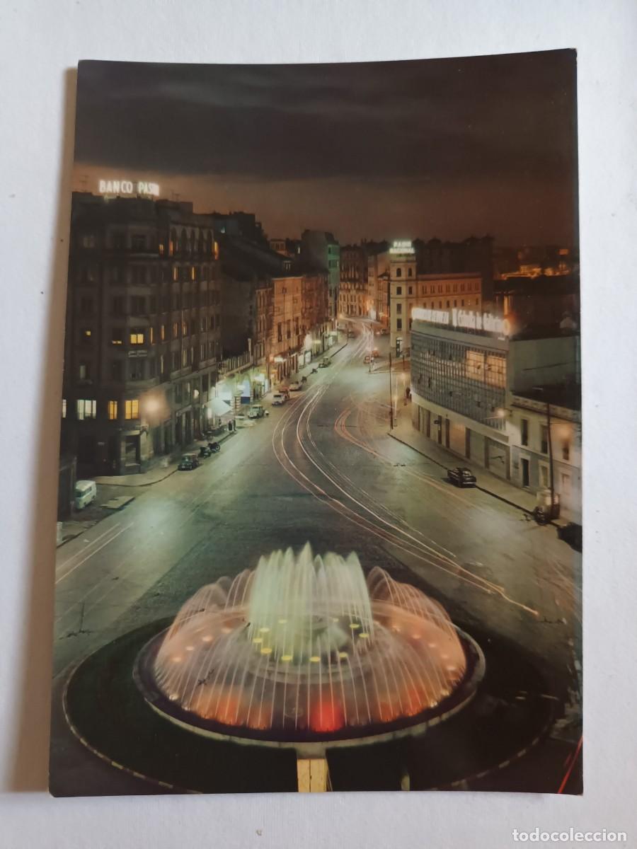 Postales: LA CORU&Ntilde;A. CUATRO CAMINOS. FUENTE LUMINOSA (1964)
