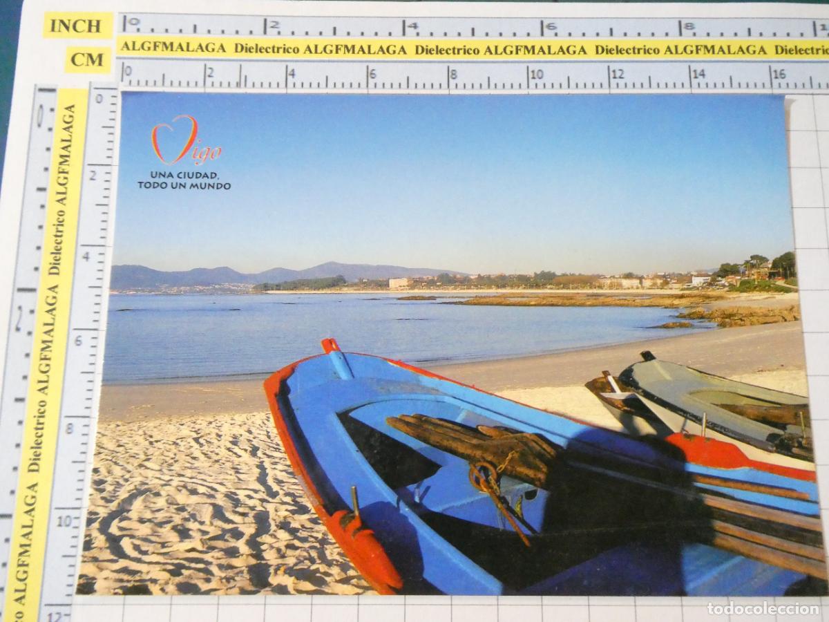 Postales: POSTAL DE PONTEVEDRA. VIGO BARCAS PESCA UNA CIUDAD TODO UN MUNDO. 2443