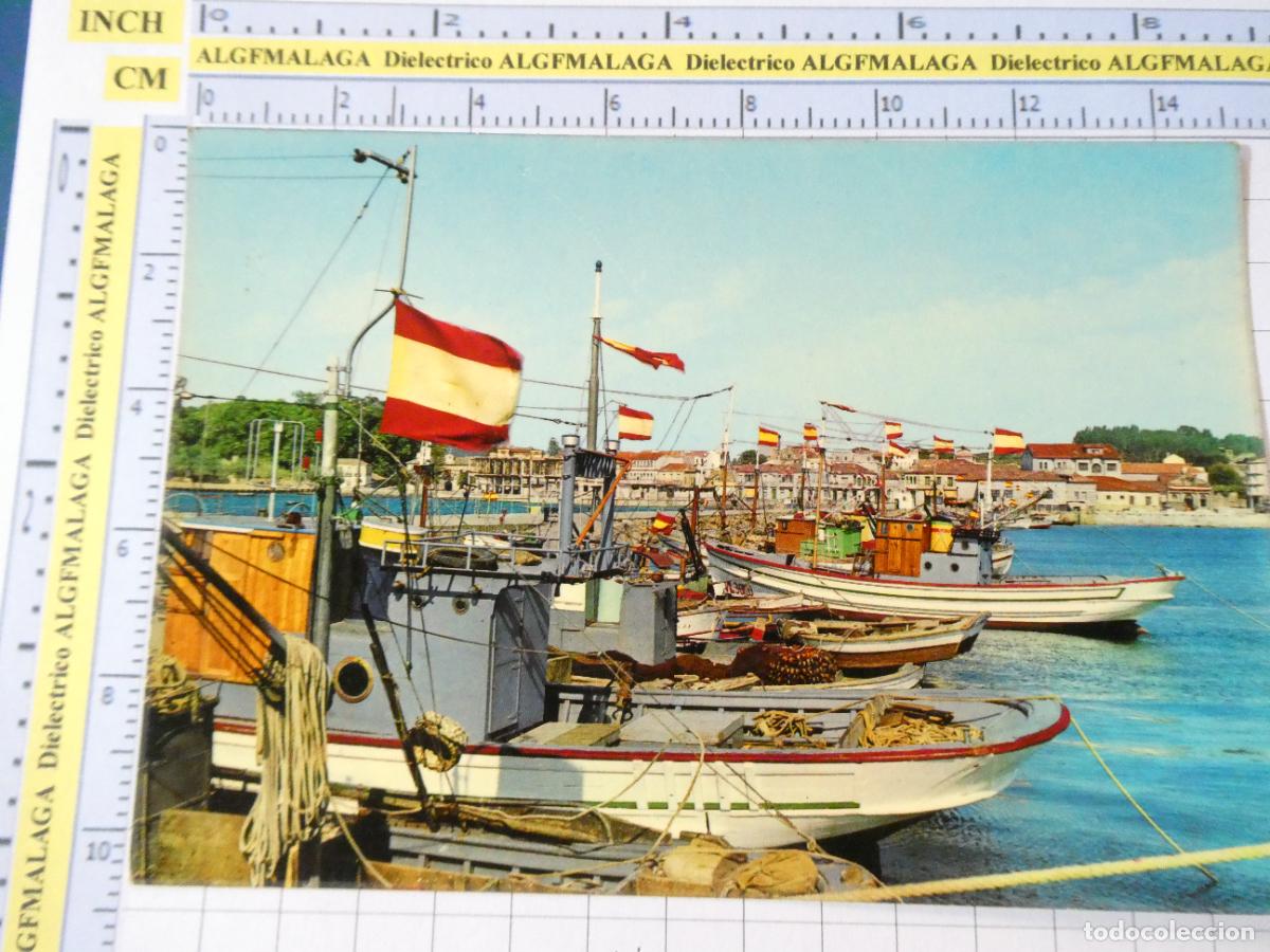 Postales: POSTAL DE PONTEVEDRA. A&Ntilde;O 1966 CAMBADOS DETALLE DEL PUERTO 212 ALARDE. 2499