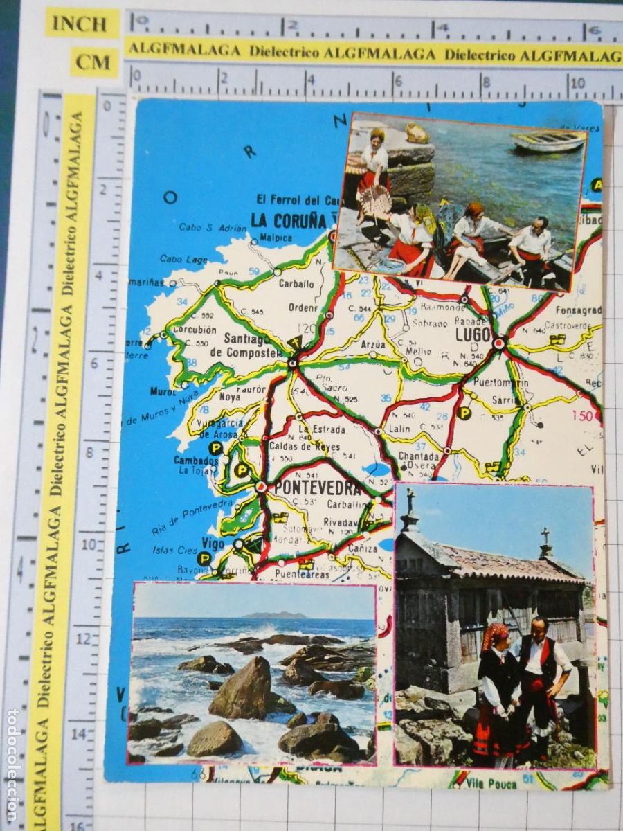 Postales: POSTAL DE PONTEVEDRA. A&Ntilde;O 1969. MAPA PLANO FOTOS GALLEGAS 2918 ARRIBAS. 2501