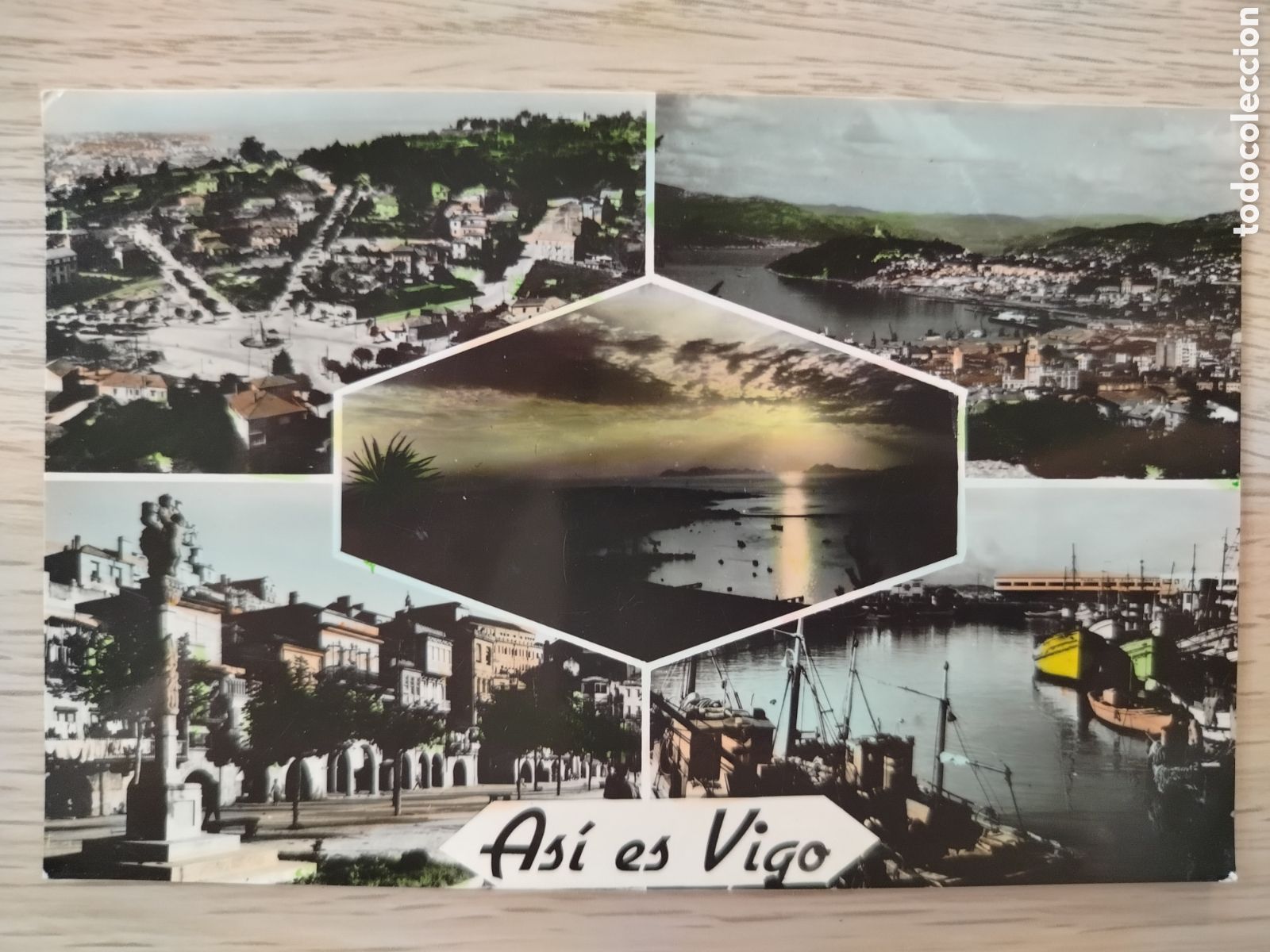 Postales: POSTAL ASI ES VIGO - CINCO VISTAS COLOREADA