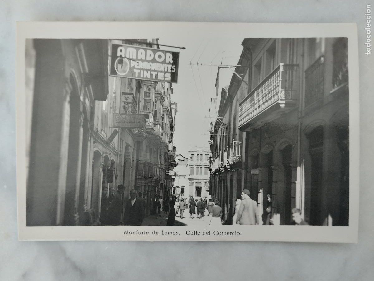 Postales: POSTAL FOTOGRAFICA LUGO. MONFORTE DE LEMOS. CALLE DEL COMERCIO.