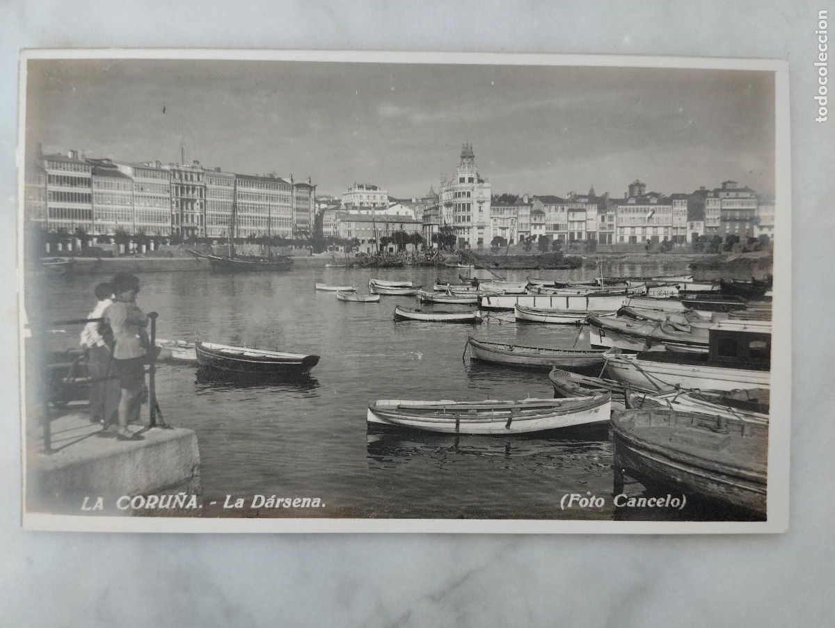 Postales: POSTAL FOTOGRAFICA LA CORU&Ntilde;A LA DARSENA. FOTO CANCELO.