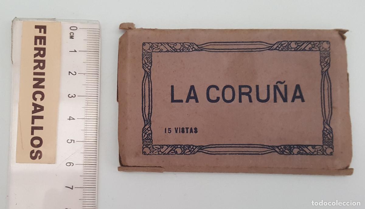Postales: LA CORU&Ntilde;A, 15 VISTAS ACORDE&Oacute;N, L. ROISIN, CUADERNO BLOC, TAMA&Ntilde;O PEQUE&Ntilde;O 5,50 X 9 CM