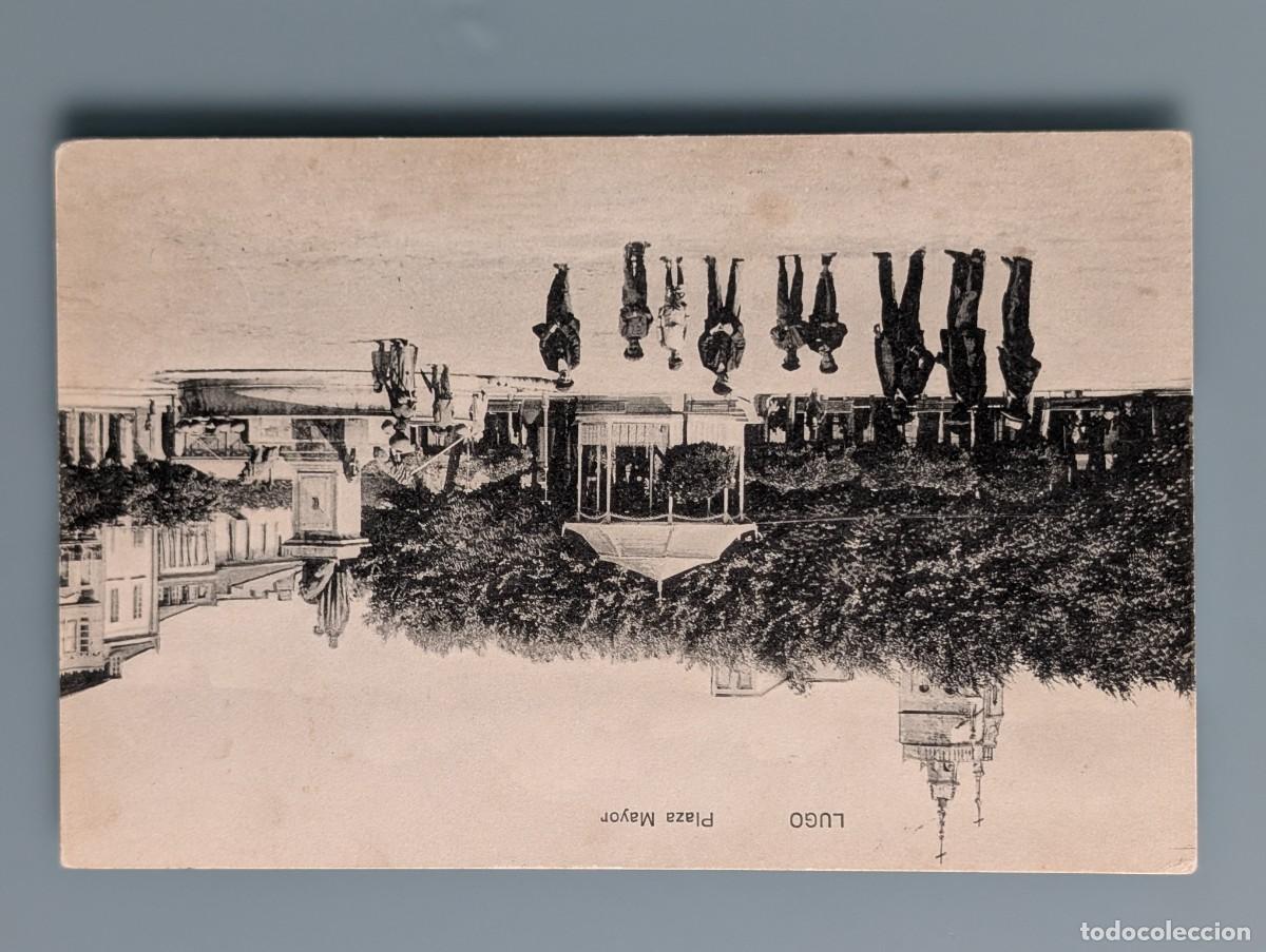 Postales: RARA POSTAL LUGO PLAZA MAYOR CIRCULADA A MADRID GALICIA PERFECTA CONSERVACI&Oacute;N