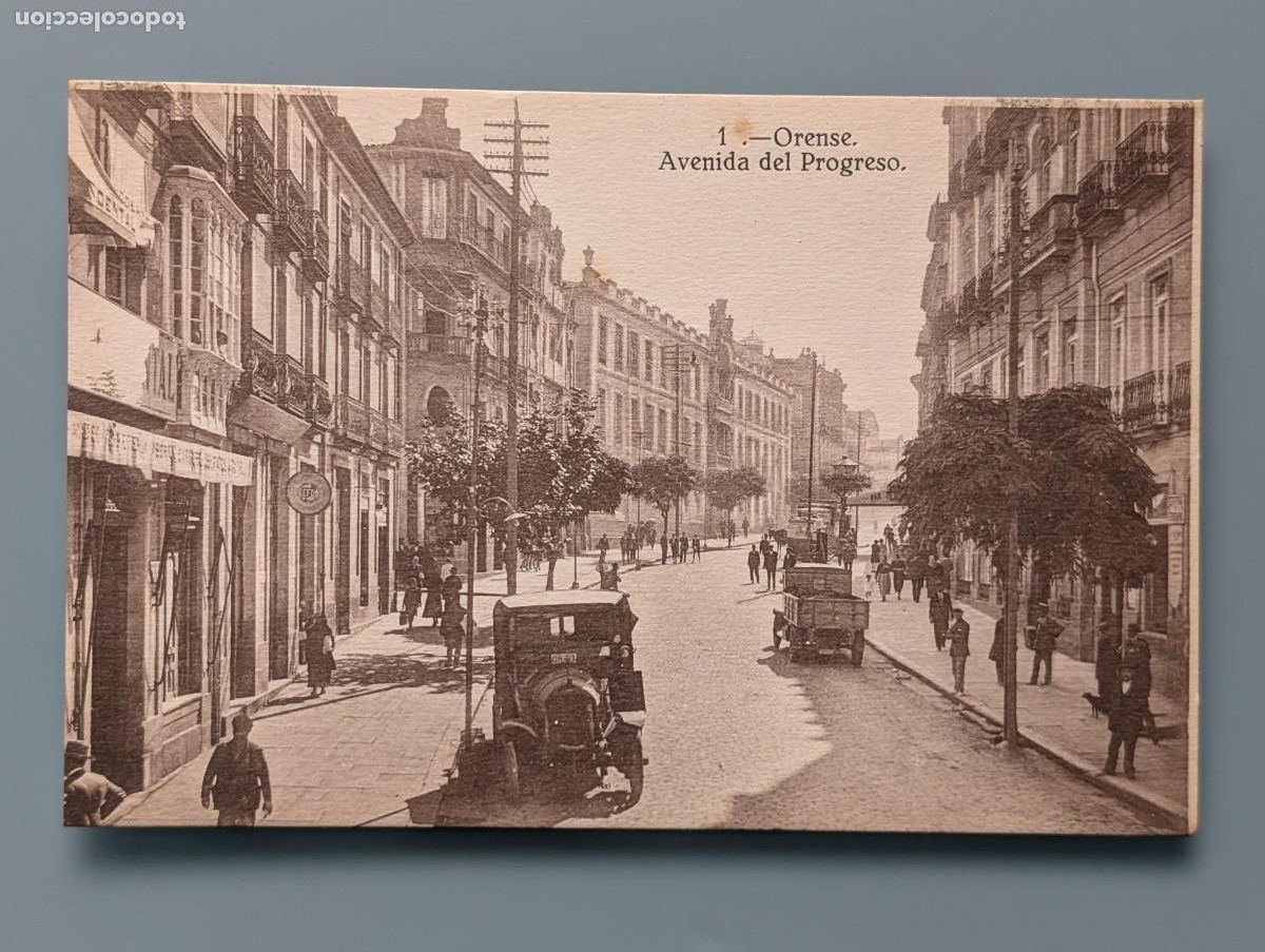 Postales: RARA POSTAL ORENSE N&ordm; 1 AVENIDA DEL PROGRESO LUGO PONTEVEDRA CORU&Ntilde;A GALICIA ED THOMAS PERFECTA CONS