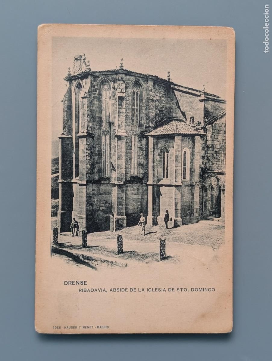 Postales: RARA POSTAL ORENSE RIBADAVIA &Aacute;BSIDE DE LA IGLESIA CORU&Ntilde;A VIGO GALICIA HAUSER Y MENET PERFECTA CONSER