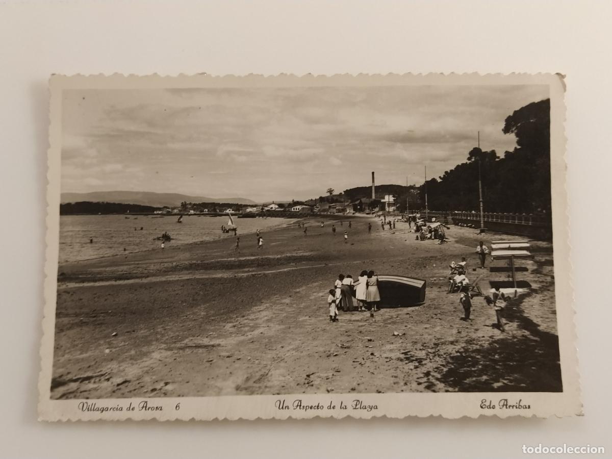 Postales: VILLAGARCIA DE AROSA - UN ASPECTO DE LA PLAYA - ED ARRIBAS - POSTAL ANTIGUA (116.857)
