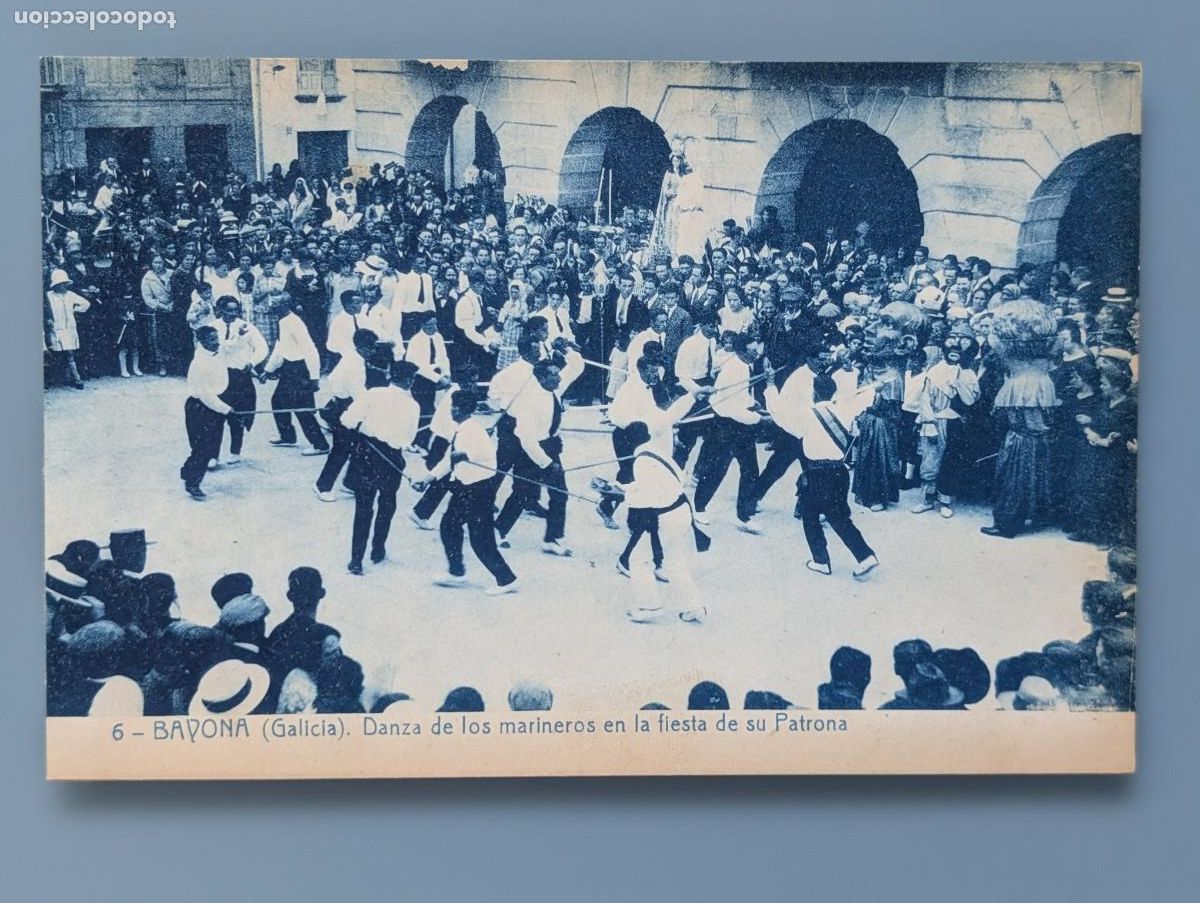 Postales: RARA POSTAL BAYONA N&ordm; 6 DANZA DE LOS MARINEROS EN LA FIESTA HAUSER Y MENET PONTEVEDRA VIGO GALICIA