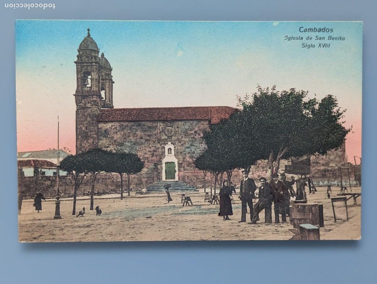 Postales: RARA POSTAL CAMBADOS IGLESIA DE SAN BENITO ED HAUSER Y MENET PONTEVEDRA VIGO GALICIA