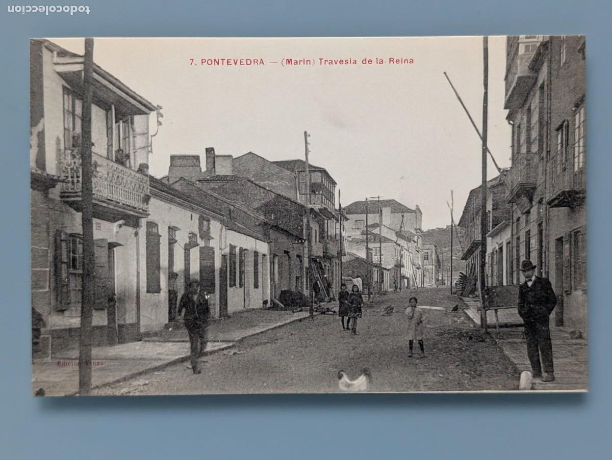 Postales: RARA POSTAL GALICIA MAR&Iacute;N PONTEVEDRA TRAVES&Iacute;A DE LA REINA PERFECTA CONS ANIMADA