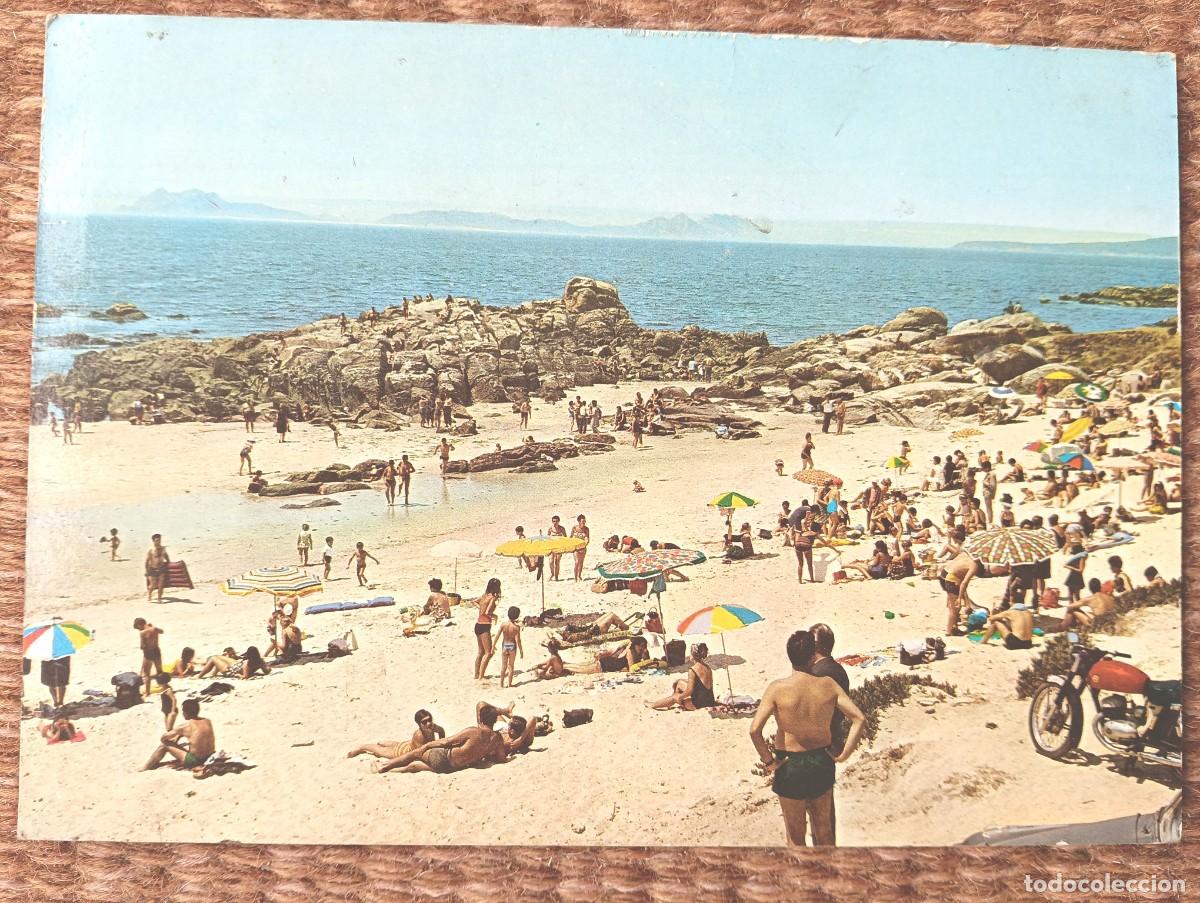 Postales: VIGO - PONTEVEDRA - PLAYA DE SAMIL - ED. ARRIBAS - MOTOCICLETA MONTESA