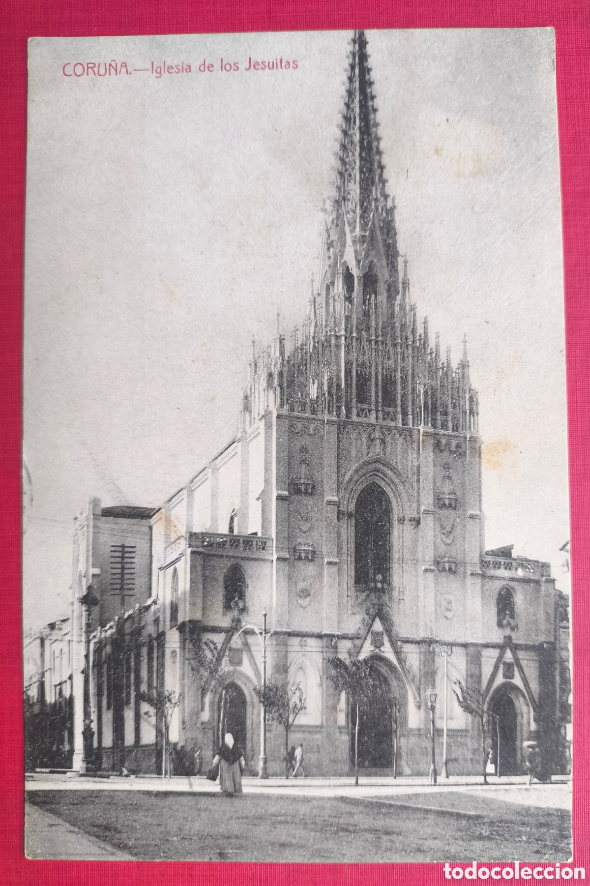 Postales: A CORU&Ntilde;A IGLESIA CALLE FONSECA POSTAL CIRCULADA FOTOTIPIA 1920