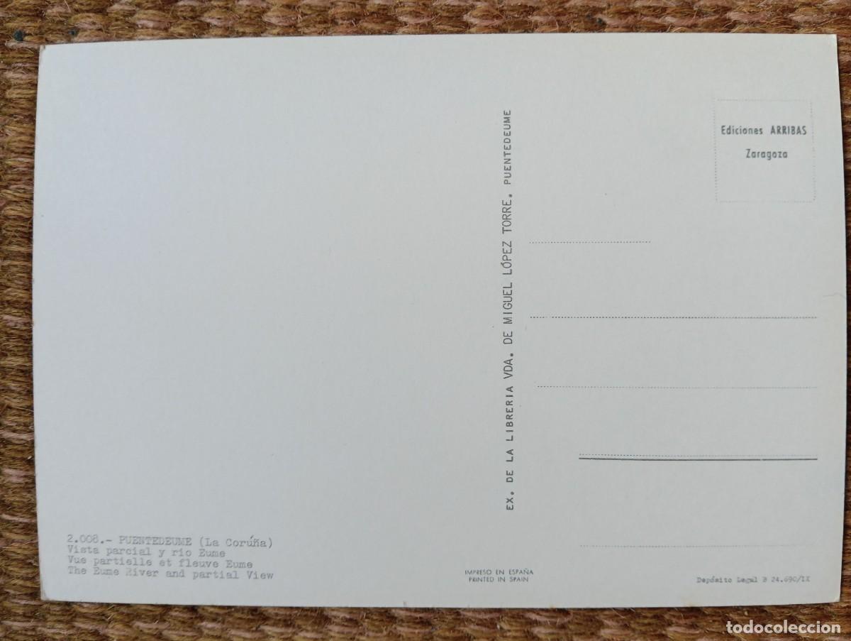 Postales: PUENTEDEUME - LA CORU&Ntilde;A - EXCL. VDA. DE MIGUEL LOPEZ - Foto 2