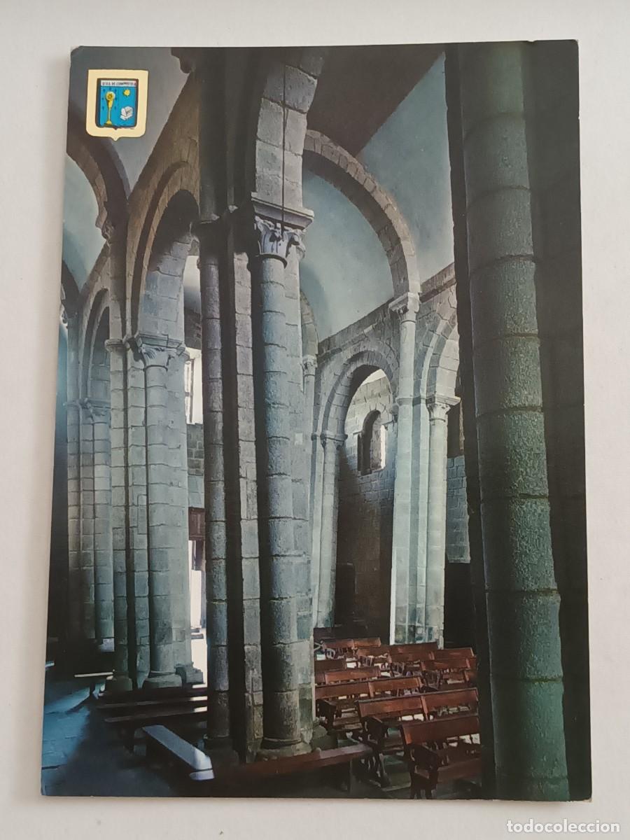 Postales: SANTIAGO DE COMPOSTELA (LA CORU&Ntilde;A). COLEGIATA DEL SAR. INTERIOR (1967) - FRANQUEO - ESCUDO DE ORO