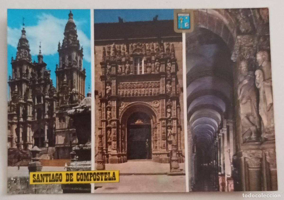 Postales: SANTIAGO DE COMPOSTELA (LA CORU&Ntilde;A). CATEDRAL. FACHADA DEL OBRADOIRO. HOSTAL REYES CATOLICOS (1973)
