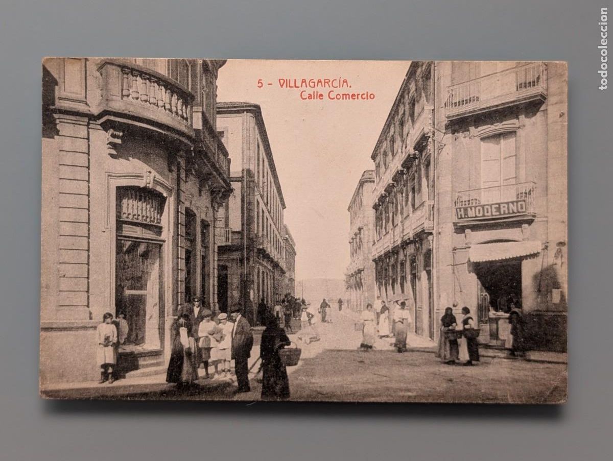 Postales: MUY RARA POSTAL VILLAGARCIA DE AROSA CALLE COMERCIO ED THOMAS PONTEVEDRA VIGO CORU&Ntilde;A GALICIA ANIMADA