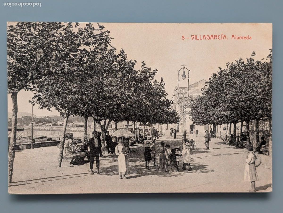 Postales: RARA POSTAL N&deg; 8 VILLAGARCIA DE AROSA ALAMEDA PONTEVEDRA VIGO CORU&Ntilde;A GALICIA ANIMADA PERFECTA CONSER