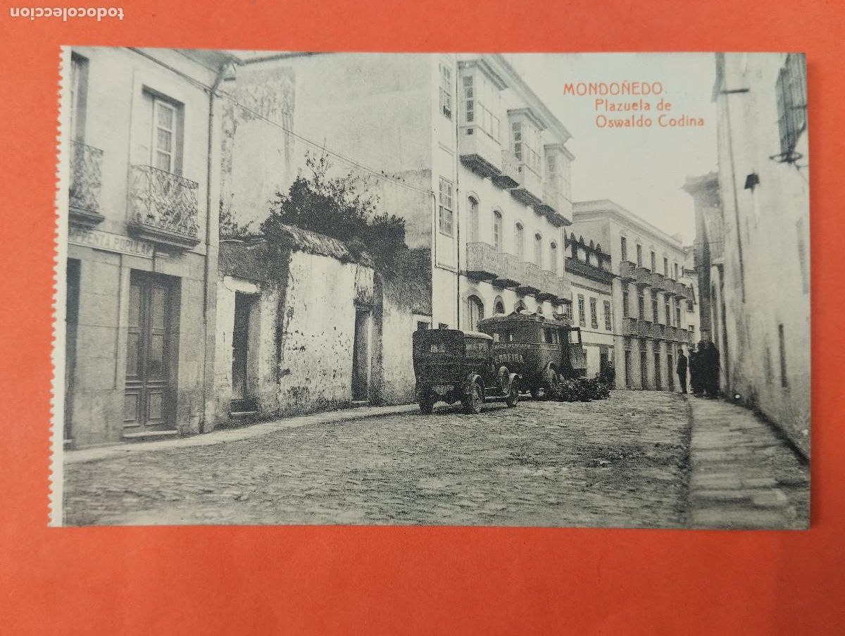 Postales: GALICIA. MONDO&Ntilde;EDO (LUGO). PLAZUELA DE OSWALDO CODINA.