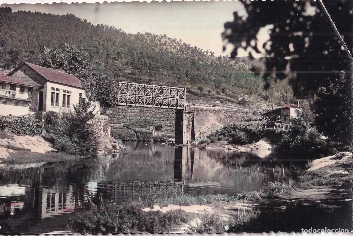 Postales: 2. Ribadavia Puente del ferrocarril sobre el rio Avia. Imp. Pap El Ribadaviense. Ediciones Alarde.